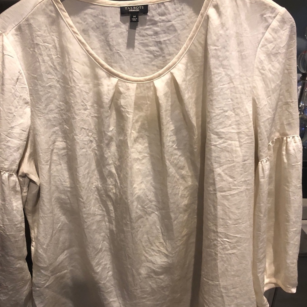 Beautiful Talbots silk shirt size 14 cream color